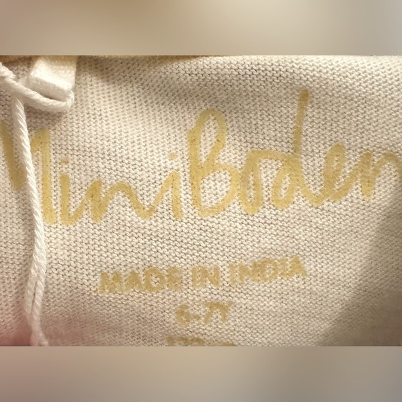 Mini Boden NWT Sz 6/7 Cream Top with Sheer Floral Ruffle Collar - Picture 4 of 5